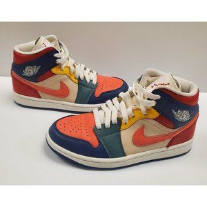 Air Jordan 1 Mid SE Multi Color DN3738-400 French Blue Magic Ember ✅️✅️ Size 6.5